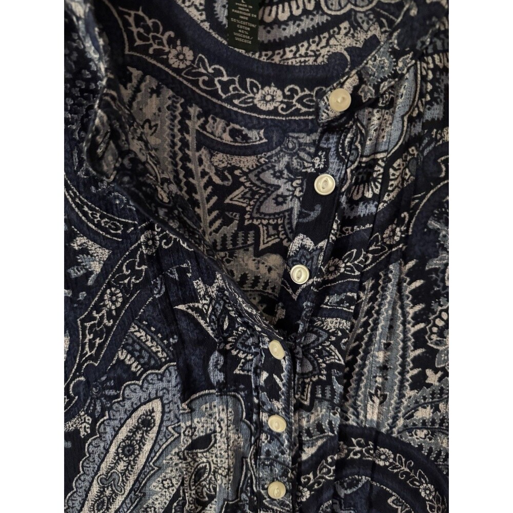 LRL Ralph Lauren Jeans Co Womens Shirt Size Large Paisley Career Classic Modern - Picture 7 of 9